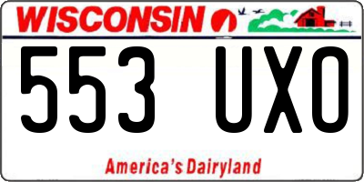 WI license plate 553UXO