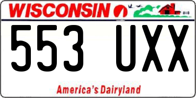 WI license plate 553UXX