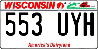 WI license plate 553UYH