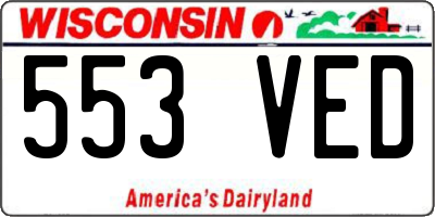 WI license plate 553VED