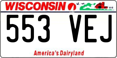 WI license plate 553VEJ