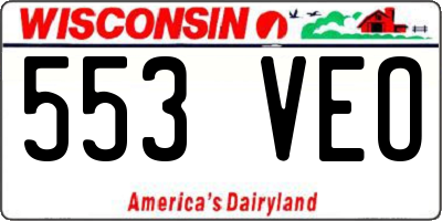 WI license plate 553VEO