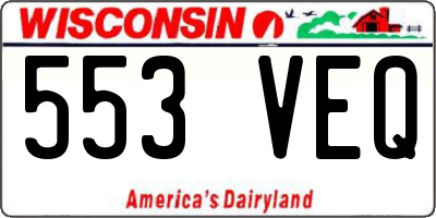 WI license plate 553VEQ