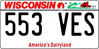 WI license plate 553VES