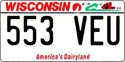 WI license plate 553VEU