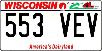 WI license plate 553VEV