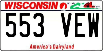 WI license plate 553VEW
