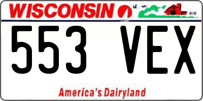 WI license plate 553VEX