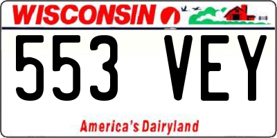 WI license plate 553VEY