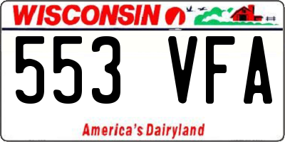 WI license plate 553VFA