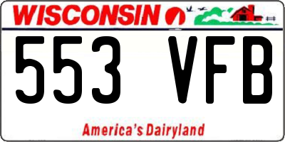 WI license plate 553VFB