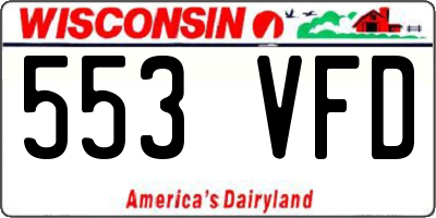 WI license plate 553VFD