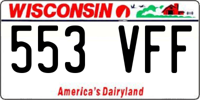 WI license plate 553VFF