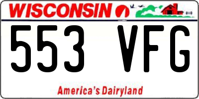 WI license plate 553VFG