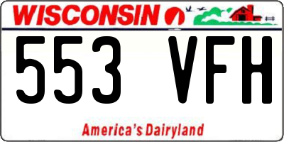 WI license plate 553VFH