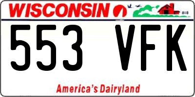 WI license plate 553VFK