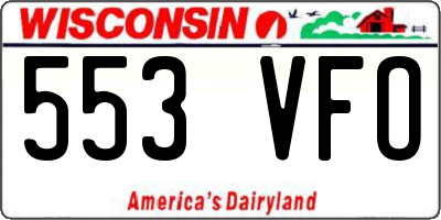 WI license plate 553VFO