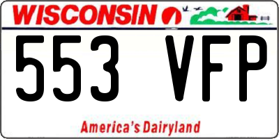 WI license plate 553VFP