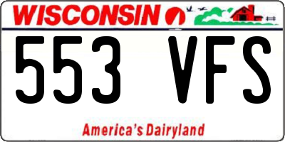 WI license plate 553VFS