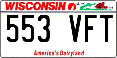 WI license plate 553VFT