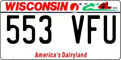 WI license plate 553VFU