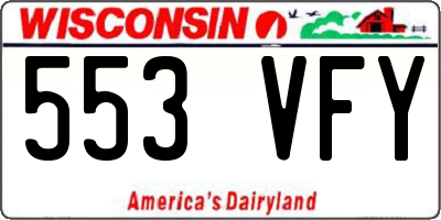 WI license plate 553VFY