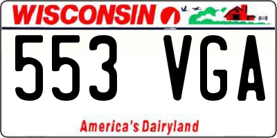 WI license plate 553VGA