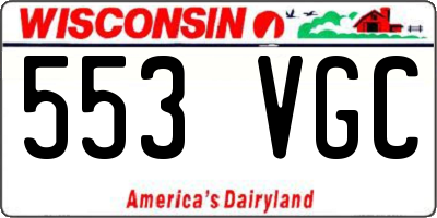 WI license plate 553VGC