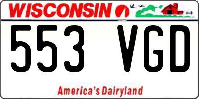 WI license plate 553VGD