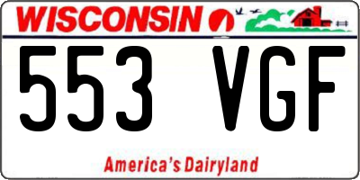 WI license plate 553VGF