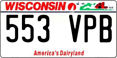 WI license plate 553VPB