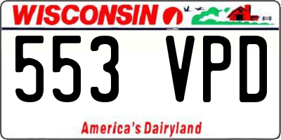 WI license plate 553VPD