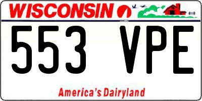 WI license plate 553VPE