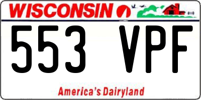 WI license plate 553VPF