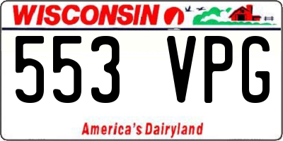 WI license plate 553VPG