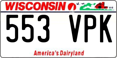 WI license plate 553VPK