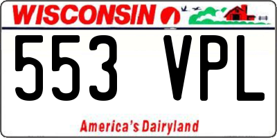 WI license plate 553VPL