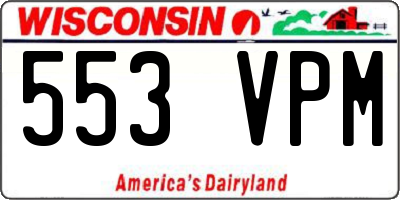 WI license plate 553VPM