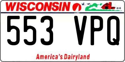 WI license plate 553VPQ