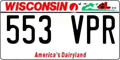 WI license plate 553VPR