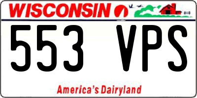 WI license plate 553VPS