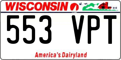 WI license plate 553VPT