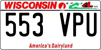WI license plate 553VPU