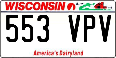 WI license plate 553VPV