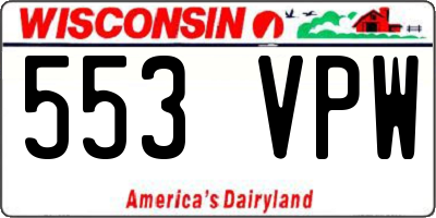 WI license plate 553VPW