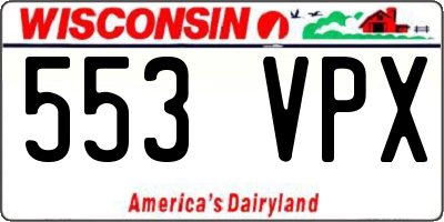 WI license plate 553VPX