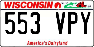 WI license plate 553VPY