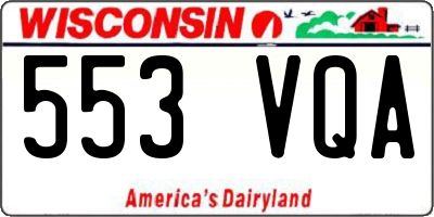 WI license plate 553VQA