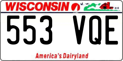 WI license plate 553VQE