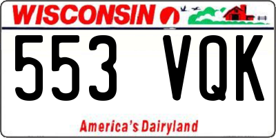 WI license plate 553VQK